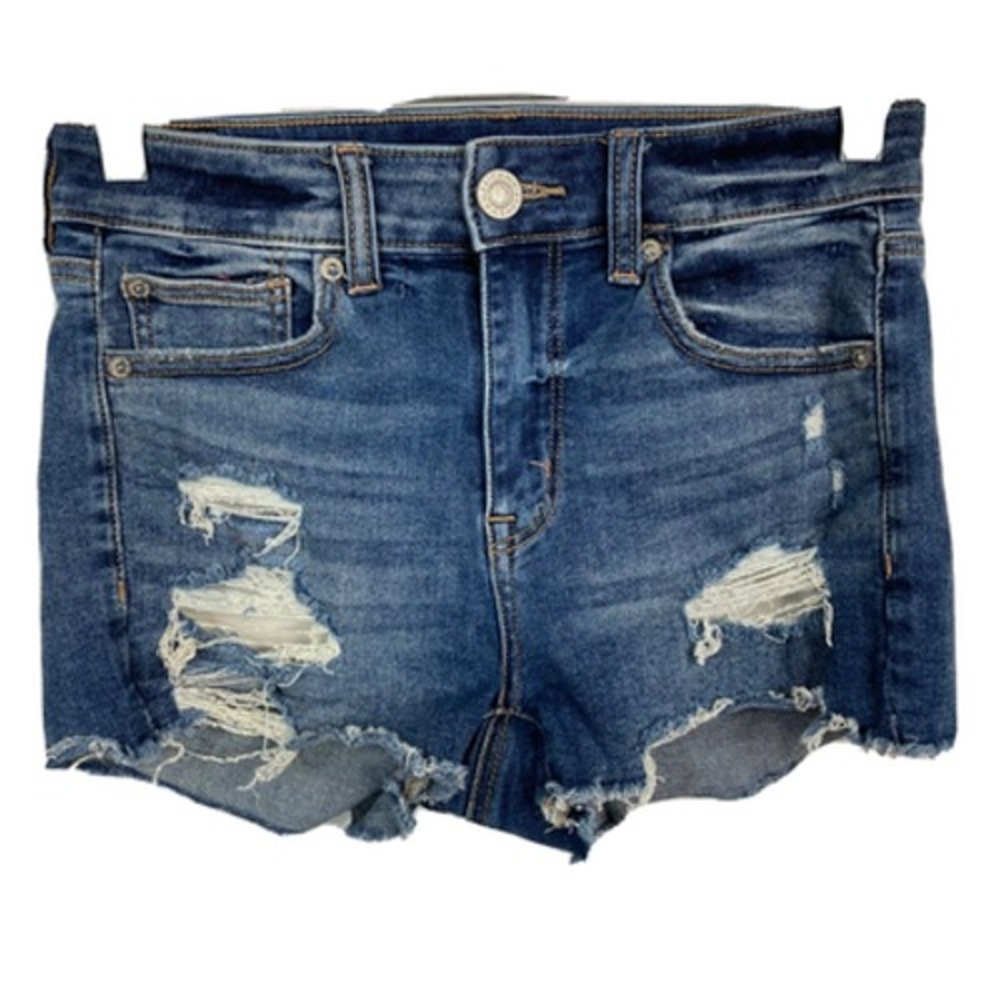 American Eagle Shorts Womens 4 Jean Next Level Stretch Ripped Distressed Cutoff